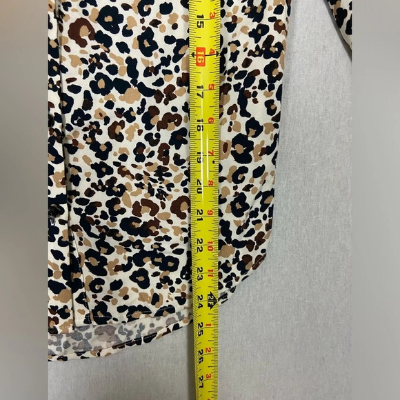 Maeve Anthropologie Katia Ruffled cheetah printed Button-down Blouse Sz 0 - Picture 14 of 15